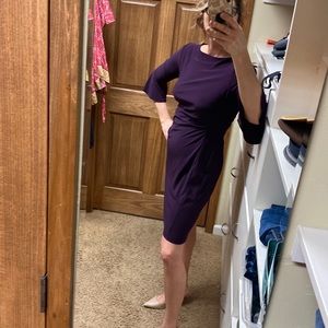 Chaps Purple Long Sleeve Dress Size Large